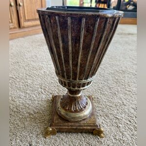 Elegant Brown and Gold Decorative Vase